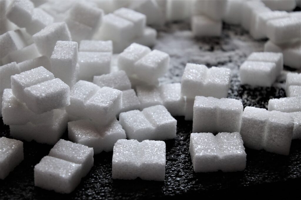 White sugar cubes