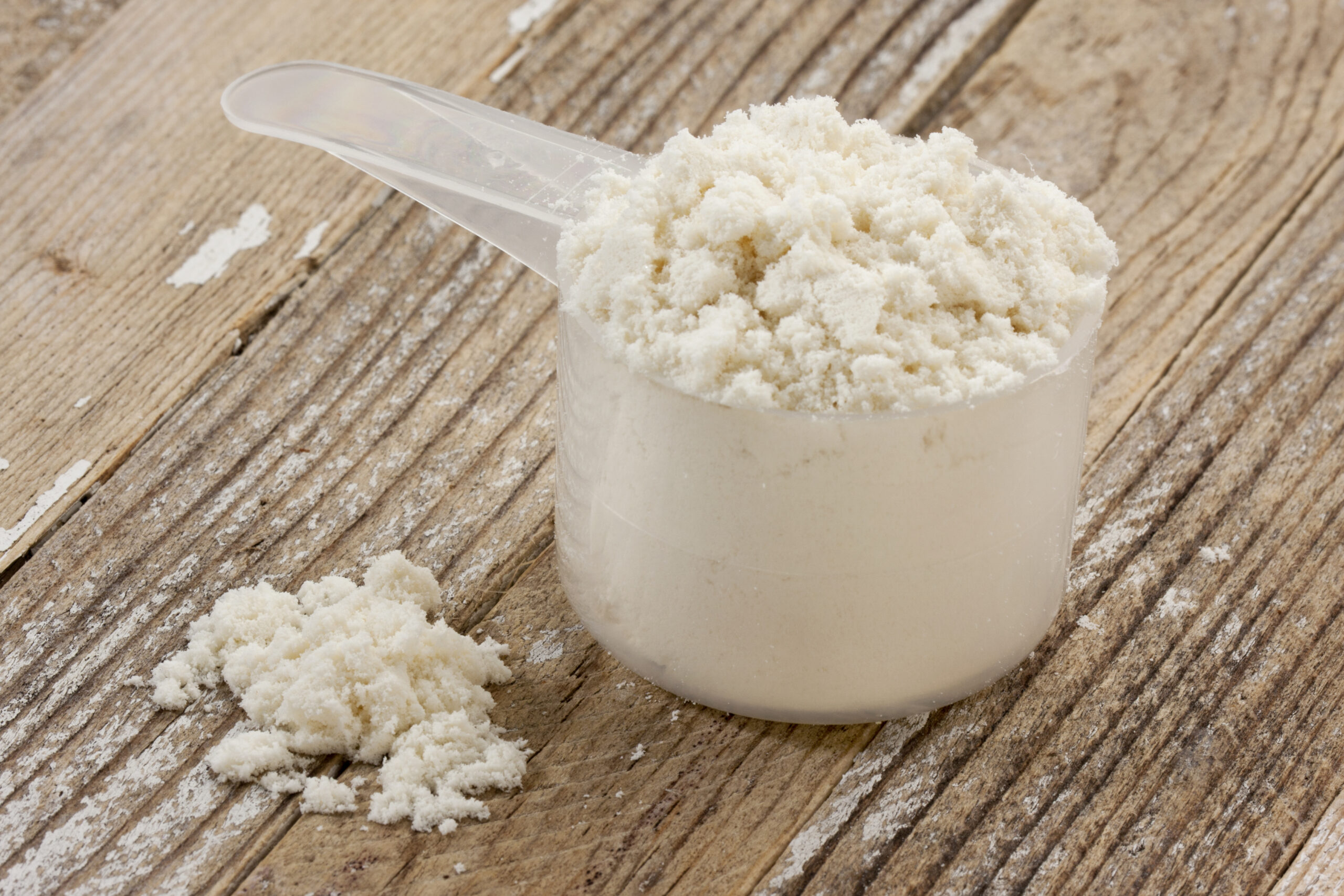 A scope of whey protein.