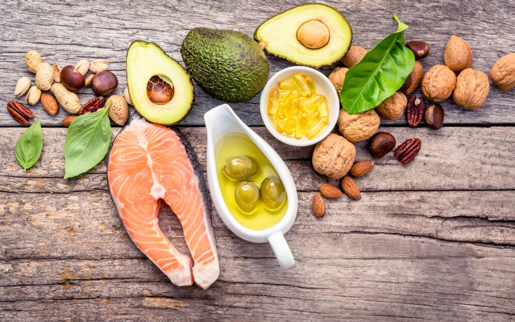 A selection of healthy fat sources